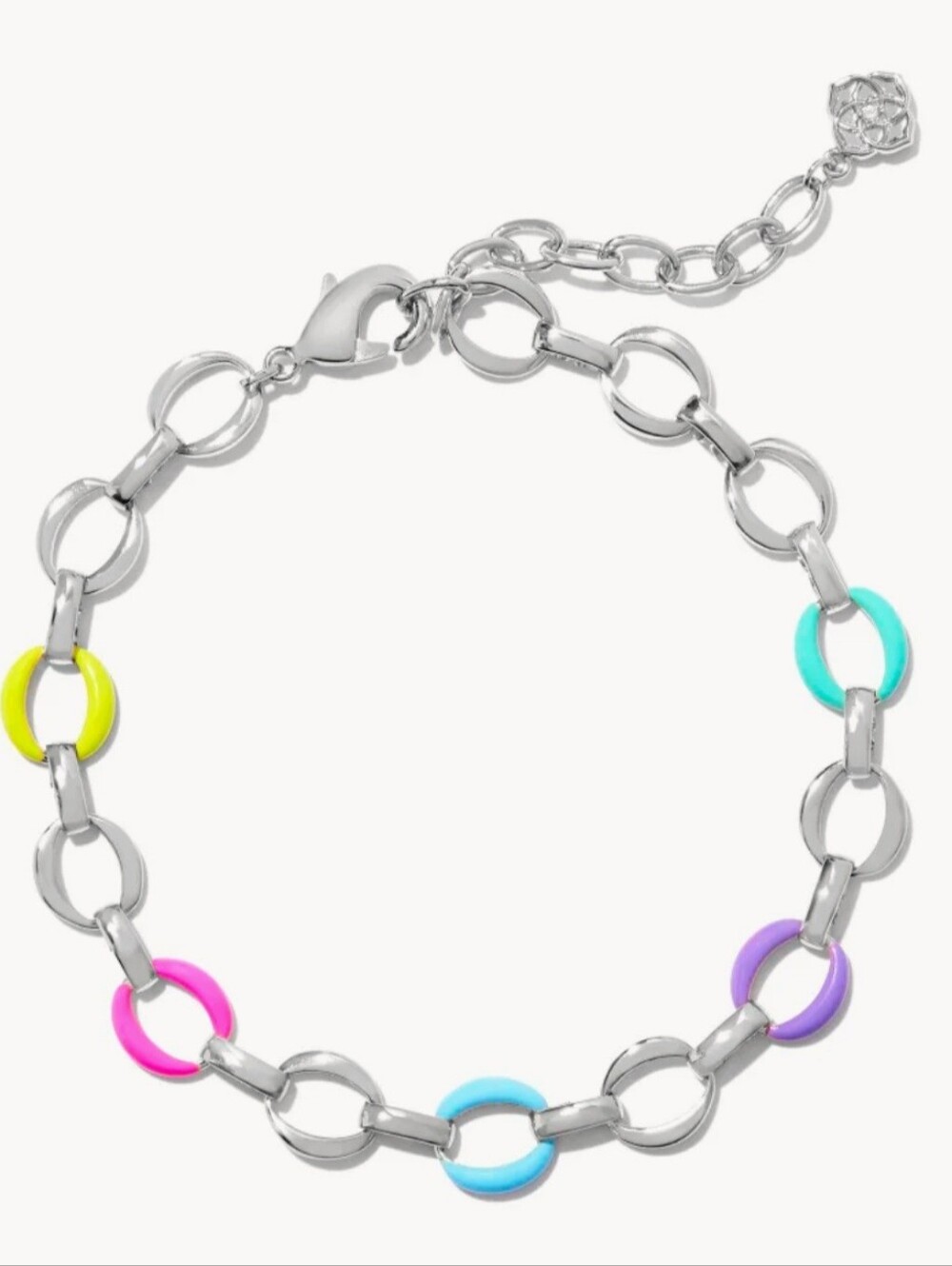 NWT Kendra Scott Kelsey Silver Chain Bracelet in Multi Mix